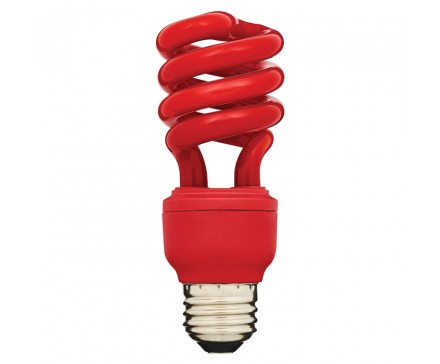 SPIRAL CFL 13W, 60W REPLACEMENT, RED
