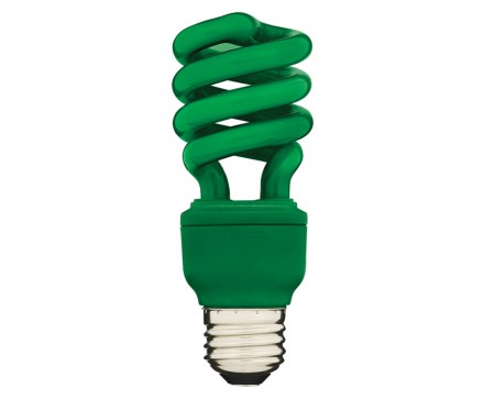 SPIRAL CFL 13W, 60W REPLACEMENT, GREEN