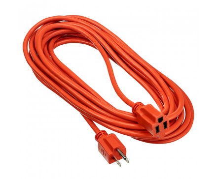 25' (7.6 M) OUTDOOR EXTENSION CORD, ORANGE