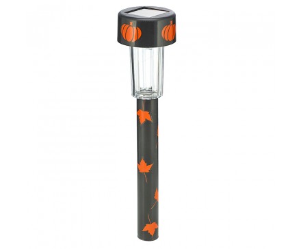 14.2" SOLAR LED PATH LIGHT WITH PUMPKIN LEAF HALLOWEEN PRINT