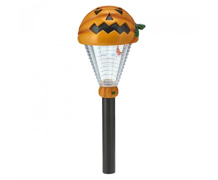 15.375" POLYRESIN PUMPKIN HEAD HALLOWEEN SOLAR LIGHT