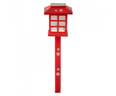 15" SOLAR LED LANTERN WITH SNOWFLAKE HOLIDAY PRINT