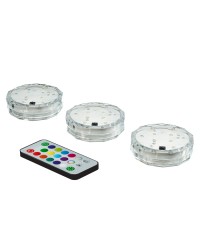 SUBMERSIBLE LED PUCK LIGHT KIT WITH REMOTE CONTROL