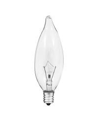 CHANDELIER 60W, CANDELABRA BASE, FLAME TIP 