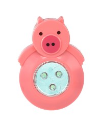 3 LED ANIMAL SHAPED STICK-ON PUSH LIGHT, PINK PIG