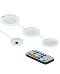 COLOUR CHANGING LED PUCK LIGHTS WITH REMOTE CONTROL 