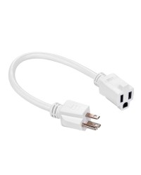 12" (30 CM) HEAVY DUTY EXTENDER CORD, WHITE 