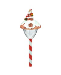 17.5" POLYRESIN SANTA HEAD SOLAR LIGHT