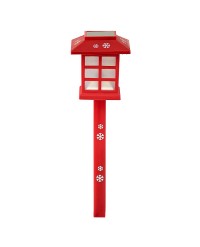 15" SOLAR LED LANTERN WITH SNOWFLAKE HOLIDAY PRINT