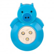 3 LED ANIMAL SHAPED STICK-ON PUSH LIGHT, BLUE PIG