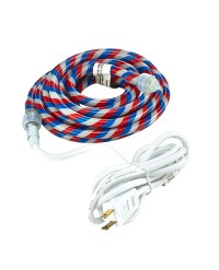 TIRA DE LUCES TRANSPARENTES COLOR ROJO, BLANCO, AZUL DE 3,66 M (12 PIES)