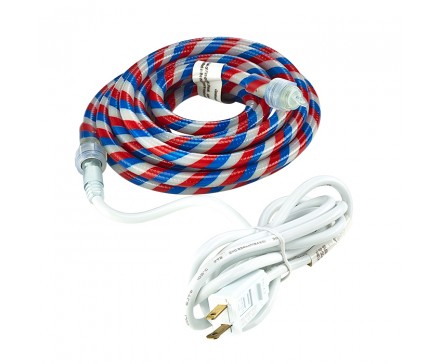 3,66 M (12 PI) CORDON FLEXIBLE LUMINEUX ROUGE, BLANC, BLEU